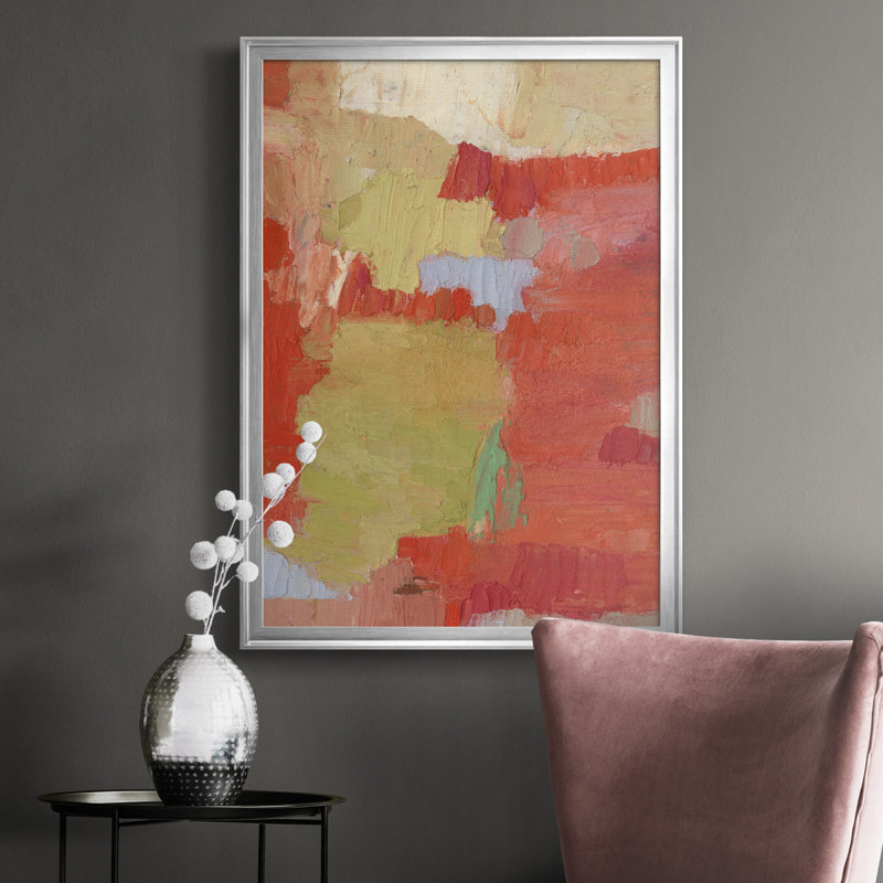 Toile encadrée de qualité supérieure «Bright Costa I» - prête à être accrochée, H 24,5 po x l 18,5 po x P 1 po, Argent
