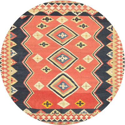 Tapis contemporain orange / beige