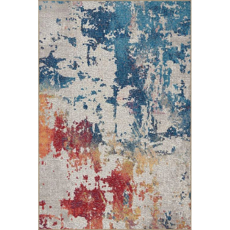 Tapis tissé à motif pastel lavable à la machine, Sous-tapis rectangulaire 5 pi 1 po x 7 pi 7 po inc