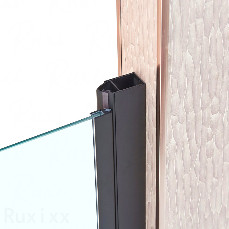Single Swing Shower Door  - Aluminium Alloy In Matte Black, 1/4" (6Mm) Thick Clear Tempered Glass