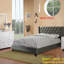 Ensemble de lit double 1pc Ensemble de lit capitonné en similicuir argenté capitonné