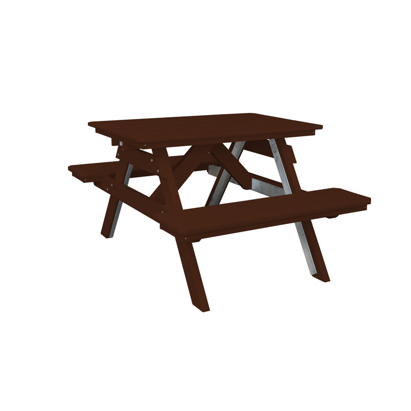 Table de pique-nique rectangulaire, L 44 po x L 60 po, Brun Tudor