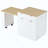 Fluted Kitchen Island With Extendable Dining Table For 4-6, Island Table For Kitchen With Power Outlet, Kitchen Table With Double-Side Storage, 2 Drawers 2 Side Open Shelves-1889942053
