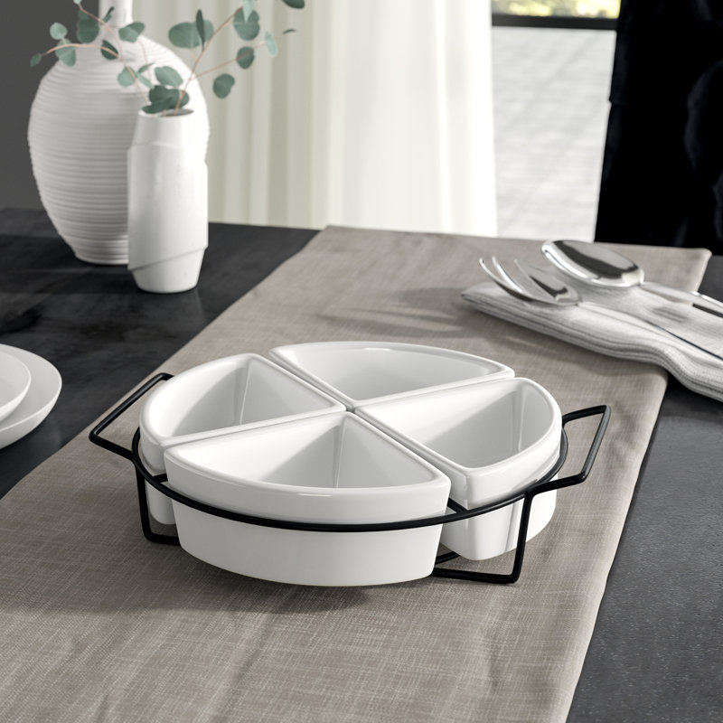 Gracie Oaks Adreena Ceramic Condiment Server