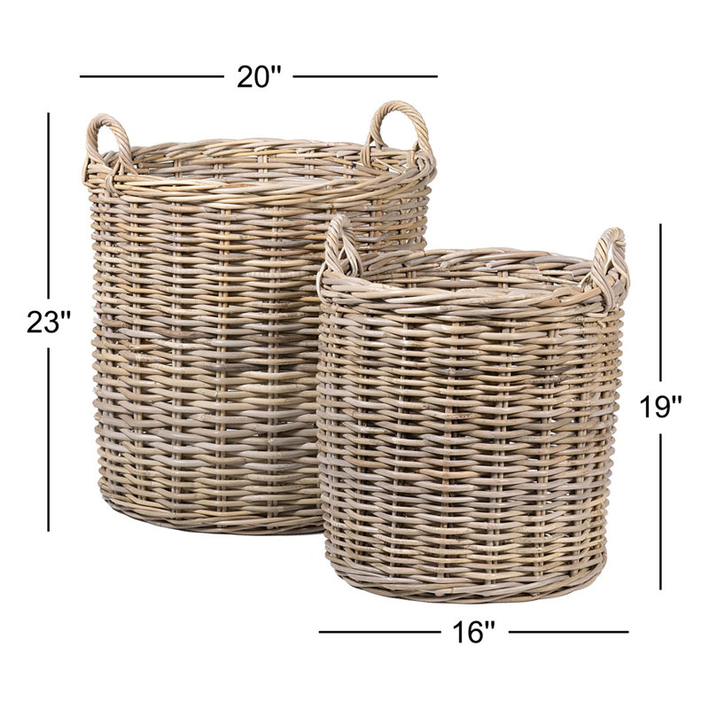 Ensemble de 2 paniers en rotin