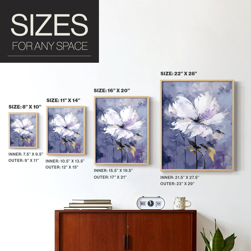 Impression encadrée FLORAL Series CDxxx - bois massif, 21" H x 17" W