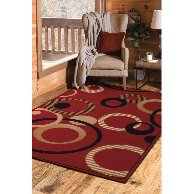 Tapis rouge / noir Gober, Rectangle 7 pi 10 po x 10 pi 6 po