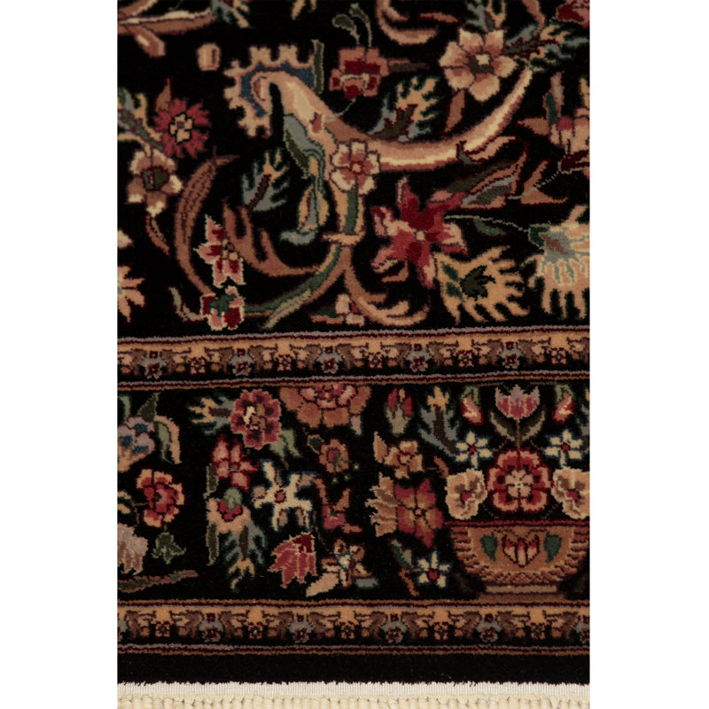 Shah Wool Oriental Area Rug in Plum/Black/Beige