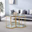 Table de bout en verre, table d'intérieur, table de chevet, table de chevet avec cadre en acier inoxydable-1604317687
