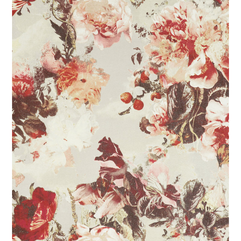 Les Papiers Floral Wallpaper Double Roll, Laque