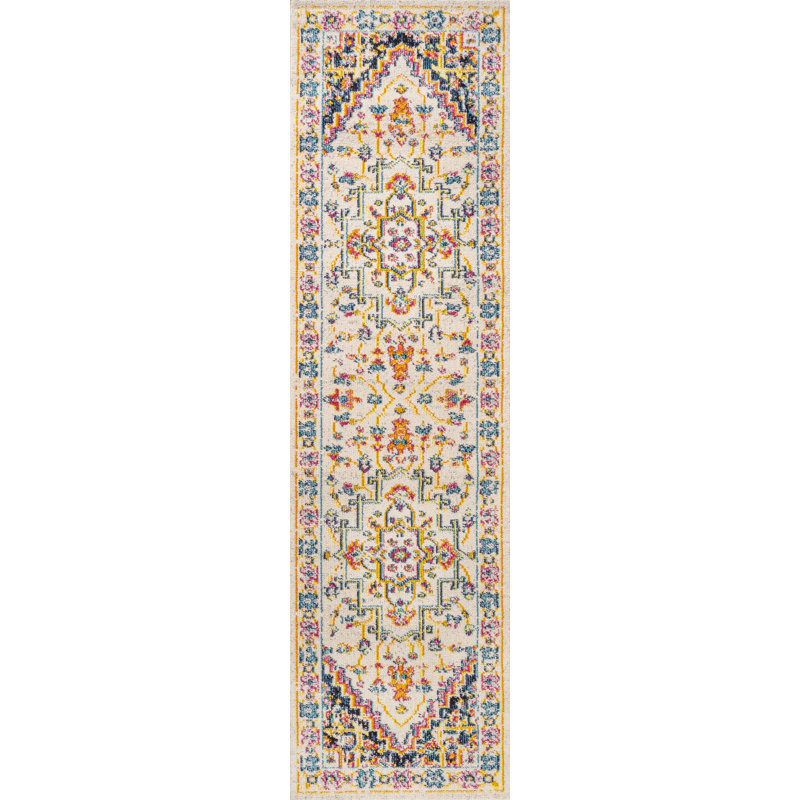 Brooklyn Geometric Medallion Beige/Ivory Rug, Runner 2'3" x 8'