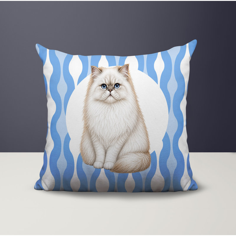 Oreiller réversible intérieur / extérieur Persian Cat, 20x20, Corn Flower