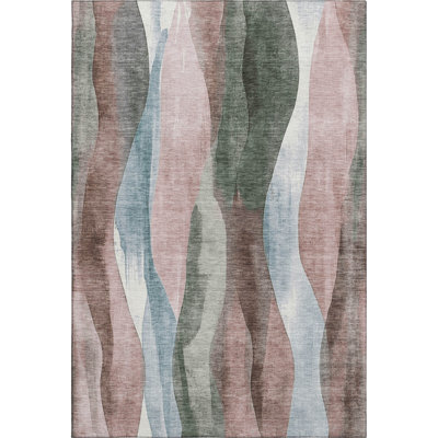 Premium Machine Washable Prado AMF1989 Waves Rug