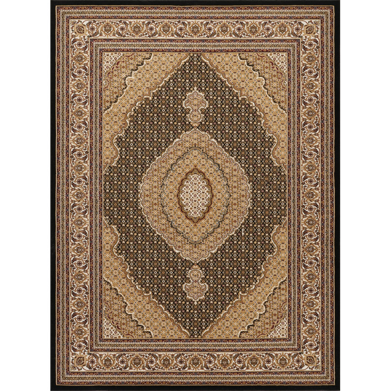 Manchester GC_HER5003 Black 5 Ft. 3 In. X 7 Ft. 3 In. Area Rug, Rectangle 5'3" x 7'3"