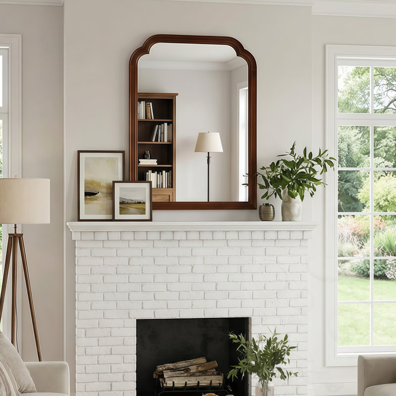Miroir décoratif en bois, 30 po x 20 po, Noyer foncé