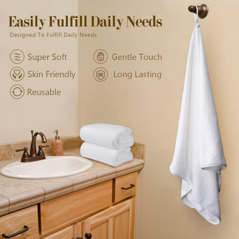 Bath Towels Pack Of 2  Soft Feel  Bath Towel, Highly Absorbent Bathroom Towels For Body, Quick Drying, Towel For Sport, Yoga, SPA, Fitness