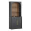 Buffet haut 72 po avec tablettes à 3 niveaux, ébène-120112849