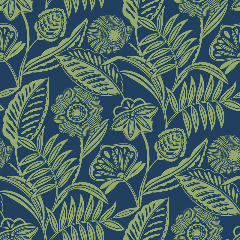 Kansas 8.23m x 68.58cm Semi-Gloss Wallpaper Roll, Blue