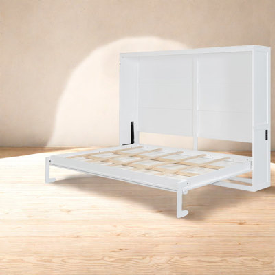 Grand lit escamotable peu encombrant, conception moderne en bois pour un usage domestique