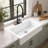 Durable White Ceramic Apron Front Undermount Kitchen Sink with Deep Basin and Reversible Installation Design