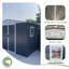 Abri de jardin gris Apex, 10 x 8/10 x 12, structure en aluminium, 4 fenêtres, porte verrouillable, coffre à outils en métal-112897103