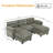 Efaz 5-Piece Corduroy Upholstered Modular Sectional, 2 Ottomans, Pillowtop Arm-106924051