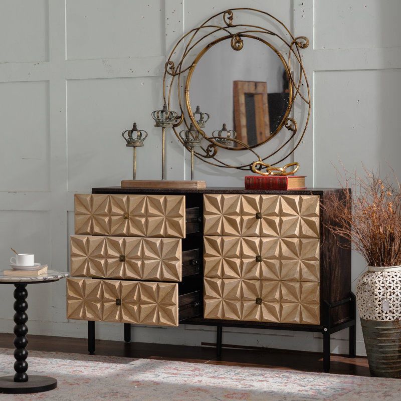 6-Drawer Sideboard Cabinet, Geometric Pattern - Standard