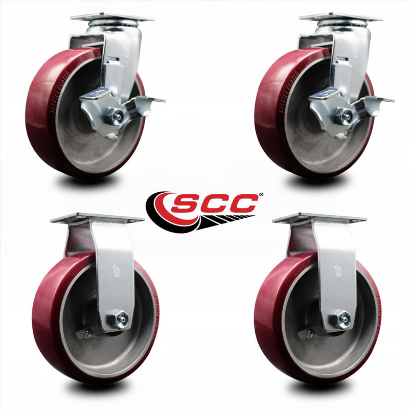 4-Piece Poly and Aluminum Caster Set