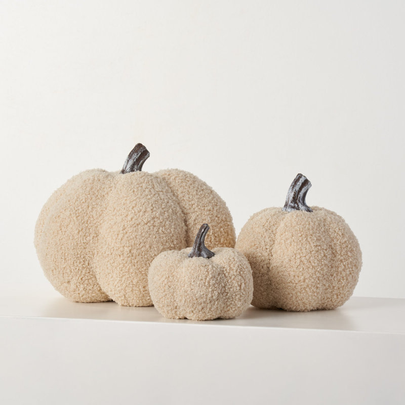 Ensemble de citrouille crème et pelucheux Boucle