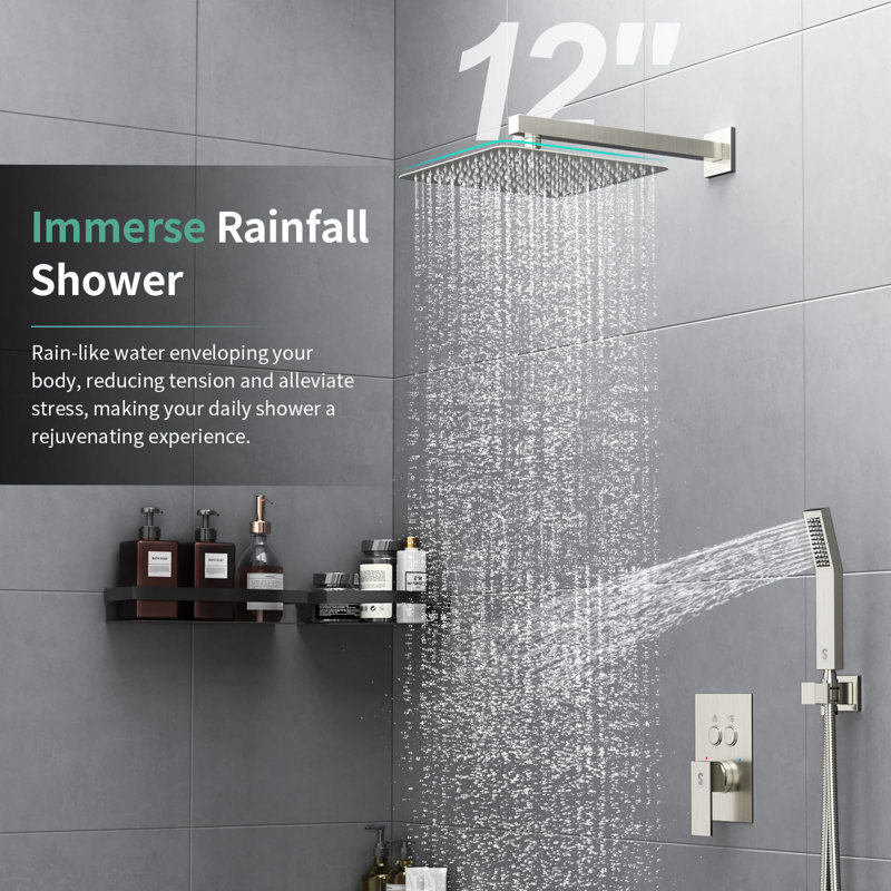 Shower System With Push Button Diverter