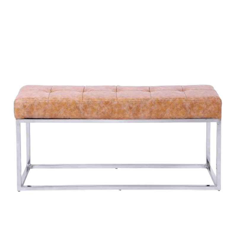 Banc rembourré Forgey, Brun / argent