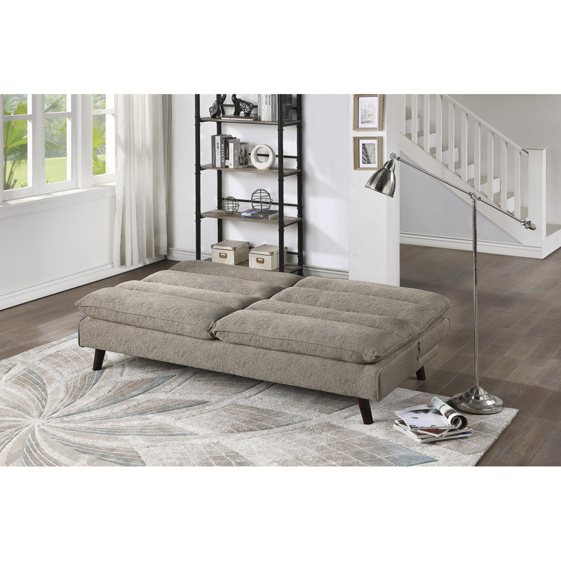 Canapé-lit rembourré en tissu texturé moderne Sofacasual, Brun