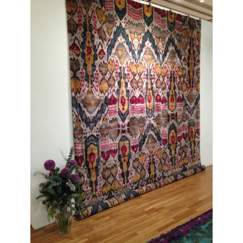Rumi Hand-Knotted Silk Spice Area Rug, Rectangle 9'5" x 12'6"