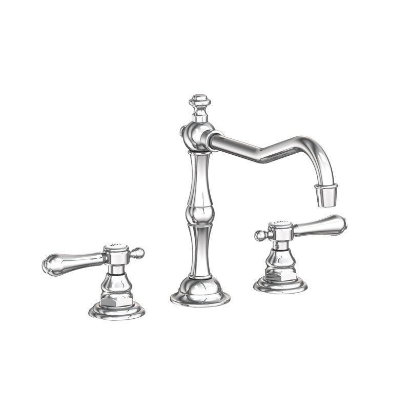 Chesterfield Double Handle Kitchen Faucet, Lever, Polished Chrome