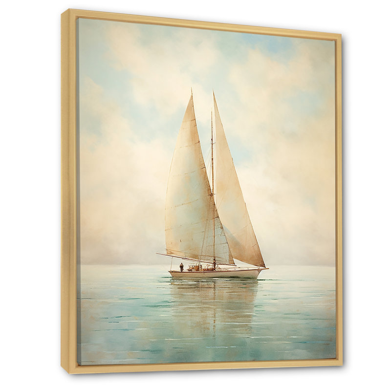Voilier «Whispering Breezes II» - Bateau à voile, art mural, H 32 po x l 24 po, Reproduction avec cadre flottant, Érable