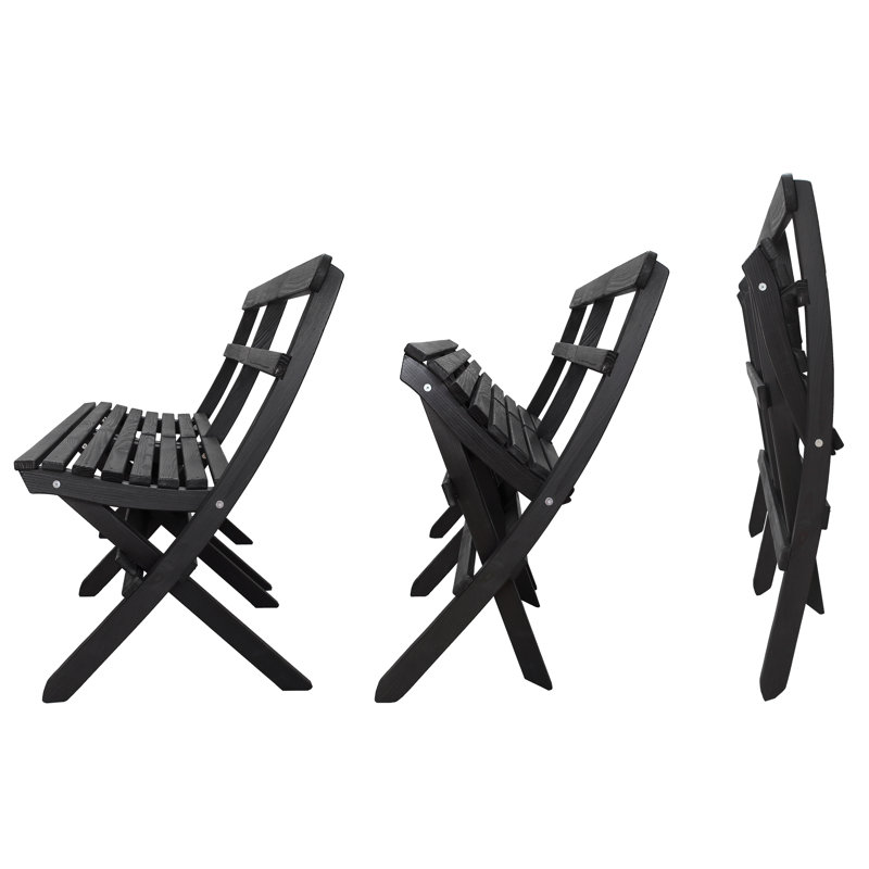 Arlot Solid Wood Pine Outdoor Bench, Black