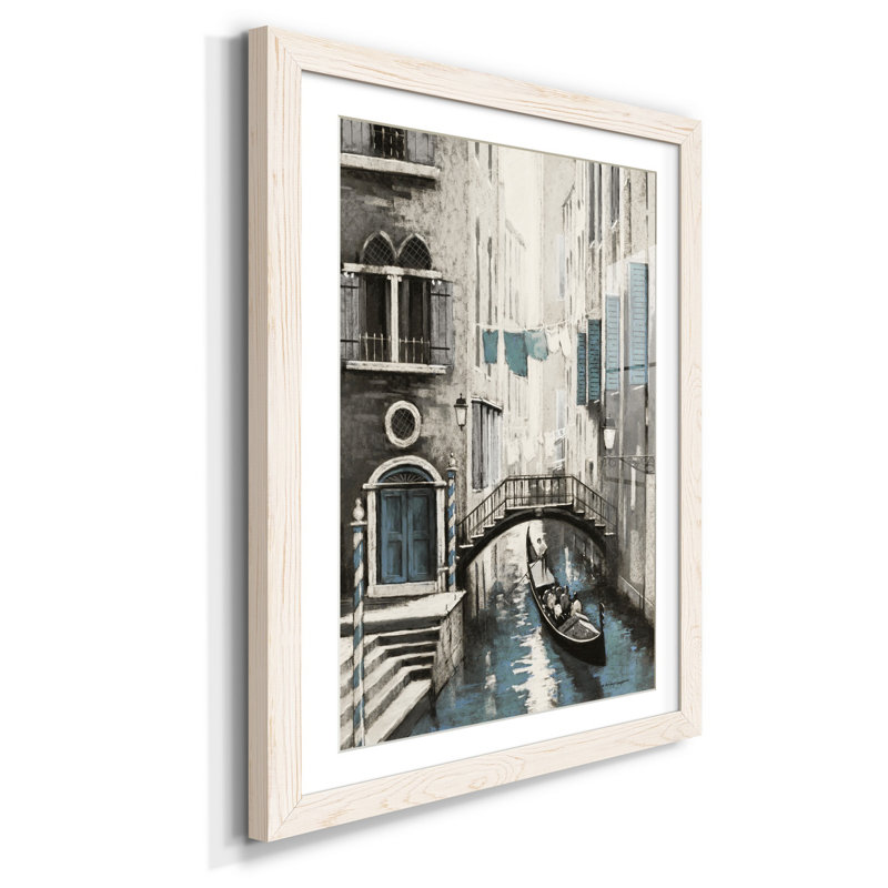 Venise I - reproduction d'art, H 31,5 po x l 23,5 po x P 1,5 po, Papier encadré blanc, Blanc