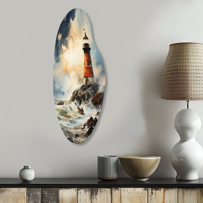 Amylah - Lighthouses Curved Shape Assymterical Metal Wall Art