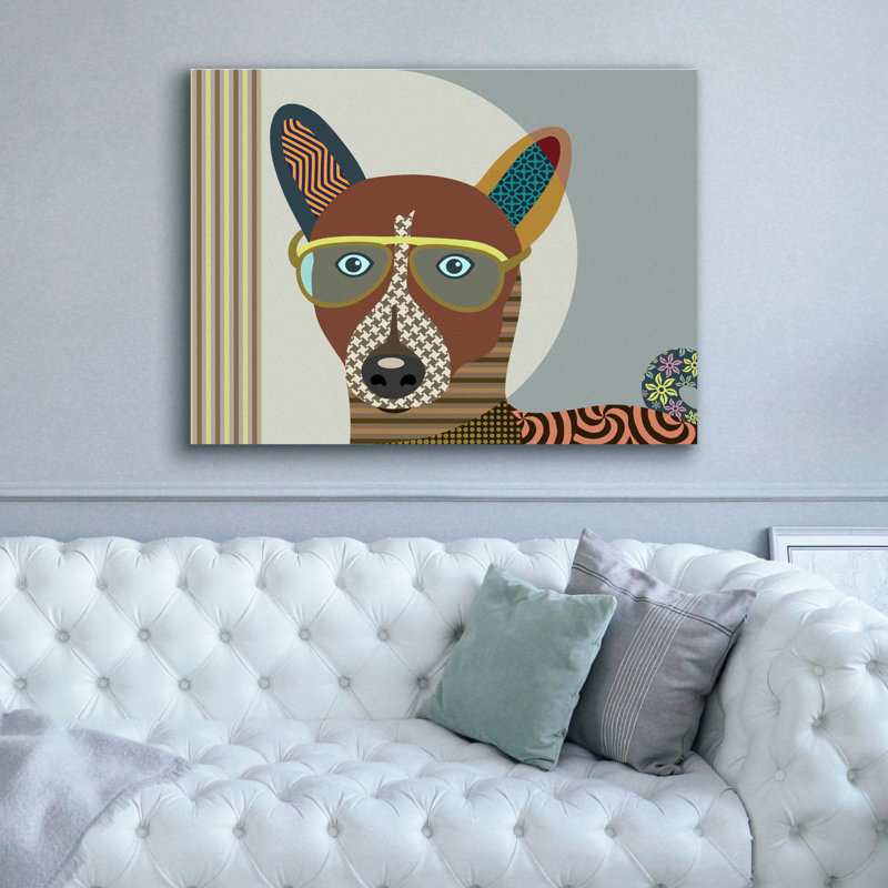 «Basenji Dog» par Lanre Adefioyue, H 40 po x l 54 po x P 1,5 po