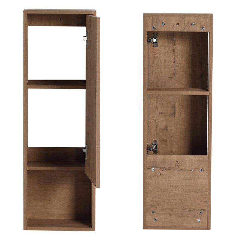 12"/24" Floating Bathroom Side Cabinet With Soft Close Door And An Adjustable Shelf, 37.40" H x 11.65" W x 5.90 "D