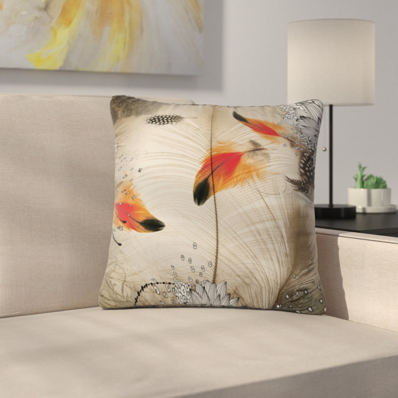 Feather Dance Throw Pillow, 20" x 20"