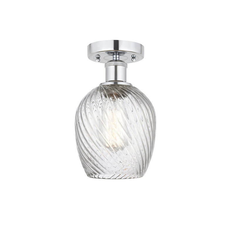 Orianne Glass Semi Flush Mount, Polished Chrome
