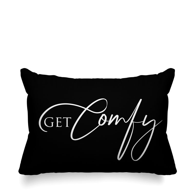 Aspire Get Comfy Outdoor Rectangular Pillow Cover & Insert, Black