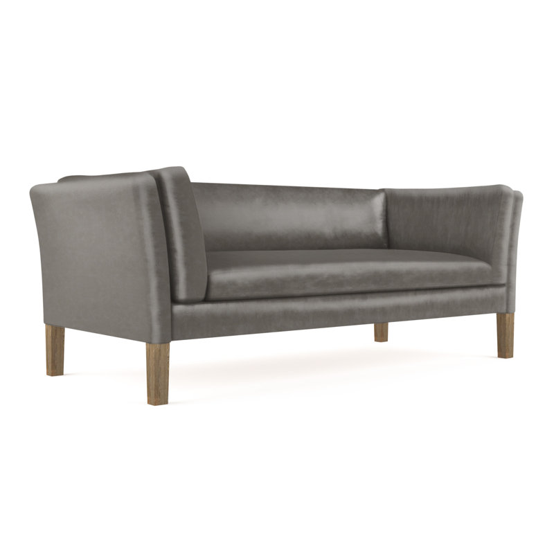 Charlton Flared Shelter-Arm Sofa, Natural, 31" H x 96" W x 40" D, Vintage Leather Pumice