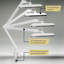 Lampe de bureau à DEL avec pince - Lampe de bureau pour architecte avec bras pivotant réglable, double lumière et 16 options d'éclairage - Lampe de travail haute de 32 po pour accessoires de bureau 