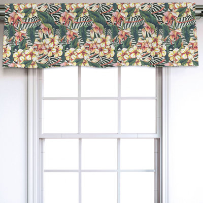Sateen Floral Ruffled Window Valance