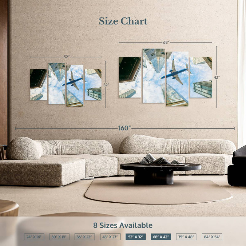 Nicci Airplane Above Hong Kong, 42'' H x 68'' W