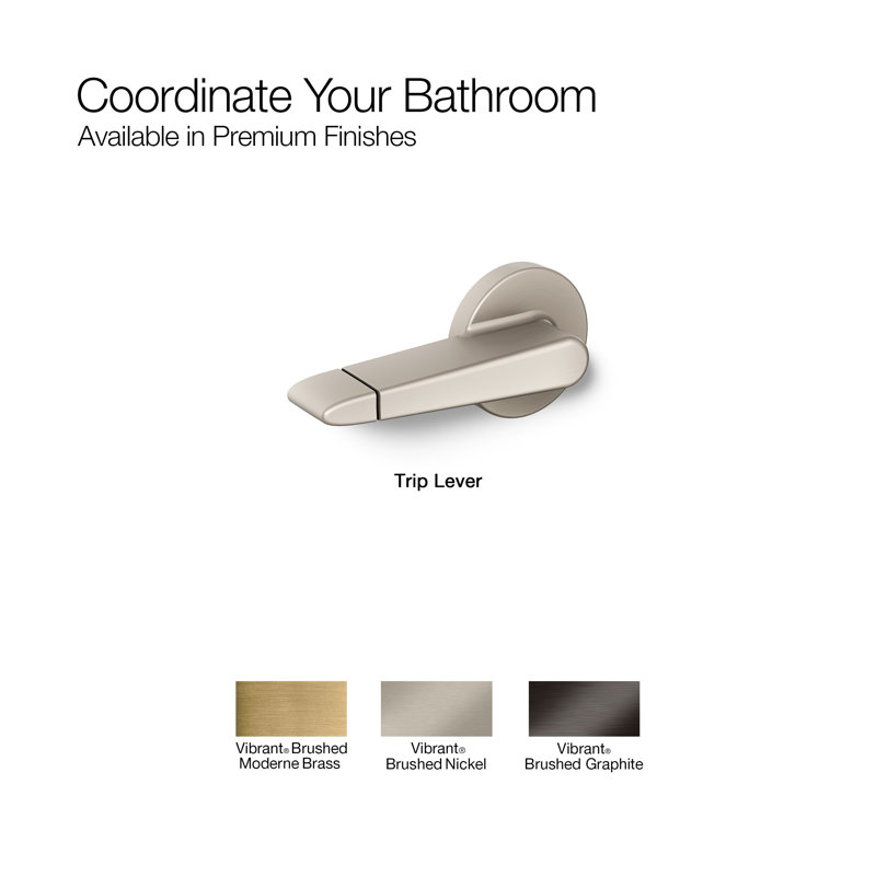 Dual-Flush Trip Lever, Right-Hand, Vibrant Brushed Moderne Brass