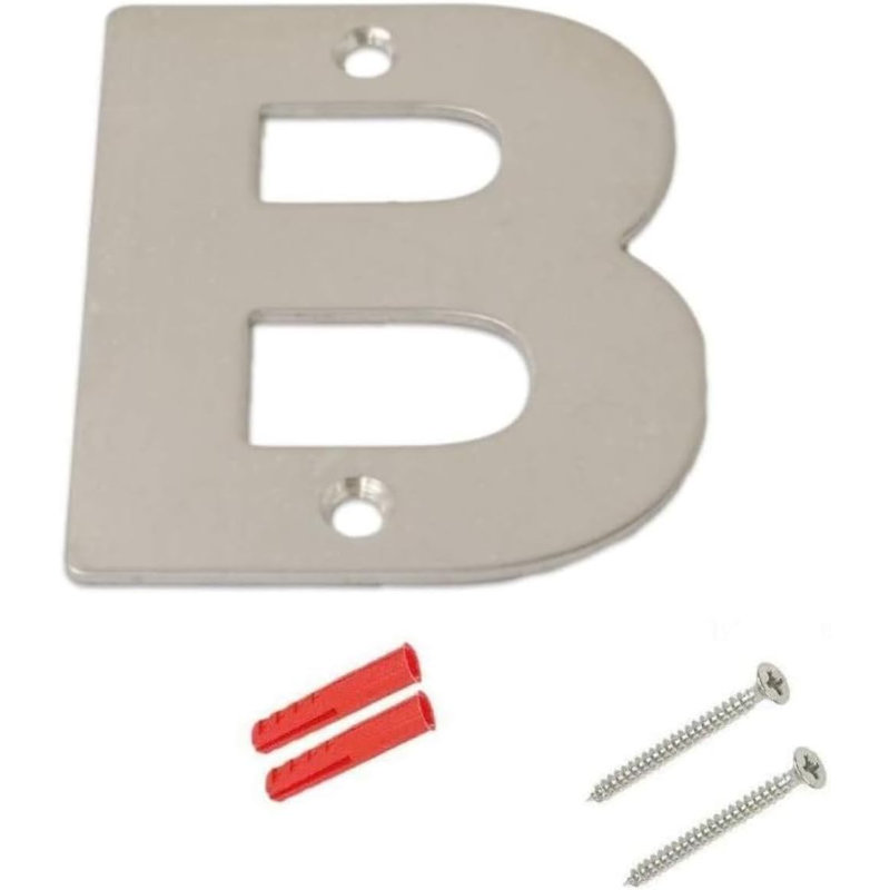 SS 3 Inch Door Numbers 7.5cm H Staineless Steel House Letters And Numbers, B
