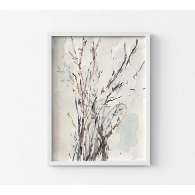 Delicate Floral Branch Nature Abstract Wall Art, Light Over Fireplace Flower Artwork Painting Print, Nature Breeze Home Remodel